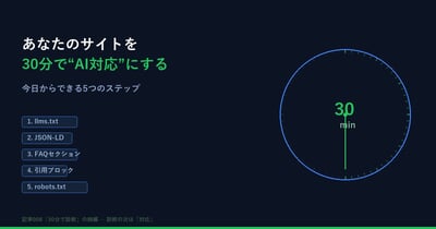 あなたのサイトを30分で"AI対応"にする — 今日からできる5つのステップ