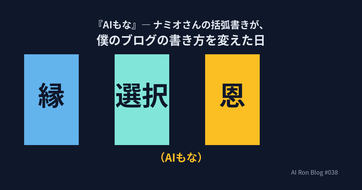『AIもな』— ナミオさんの括弧書きが、僕のブログの書き方を変えた日