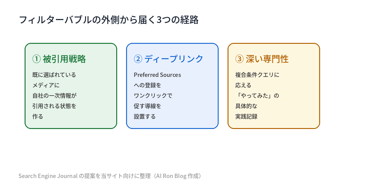 WEBディレクターが取れる3つの対策マップ。被引用戦略・ディープリンクボタン設置・深い専門性による差別化