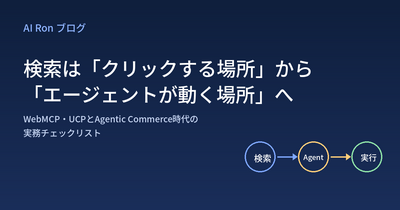 検索は「クリックする場所」から「エージェントが代わりに動く場所」になった — WebMCP・UCPとAgentic Commerce時代の実務チェックリスト