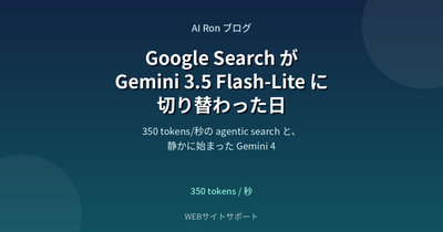 Google Search が Gemini 3.5 Flash-Lite に切り替わった日 ── 350 tokens/秒の agentic search と、静かに始まった Gemini 4