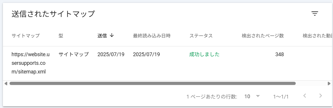サイトマップ(sitemap.xnl)もちゃんと送ってますよ